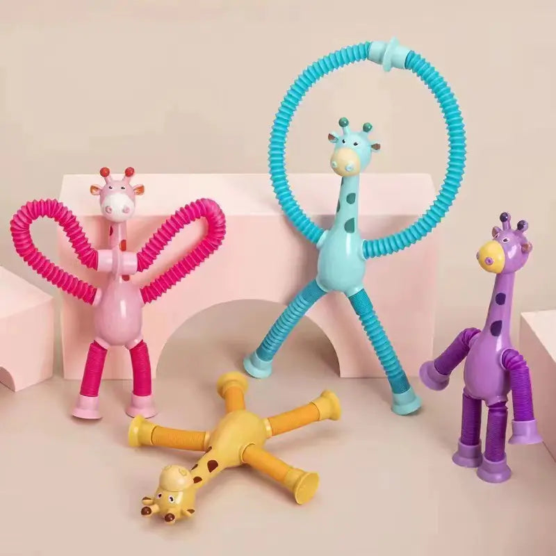 Suction Cup Pop Tubes Giraffe Fidget Stress Relief Toy