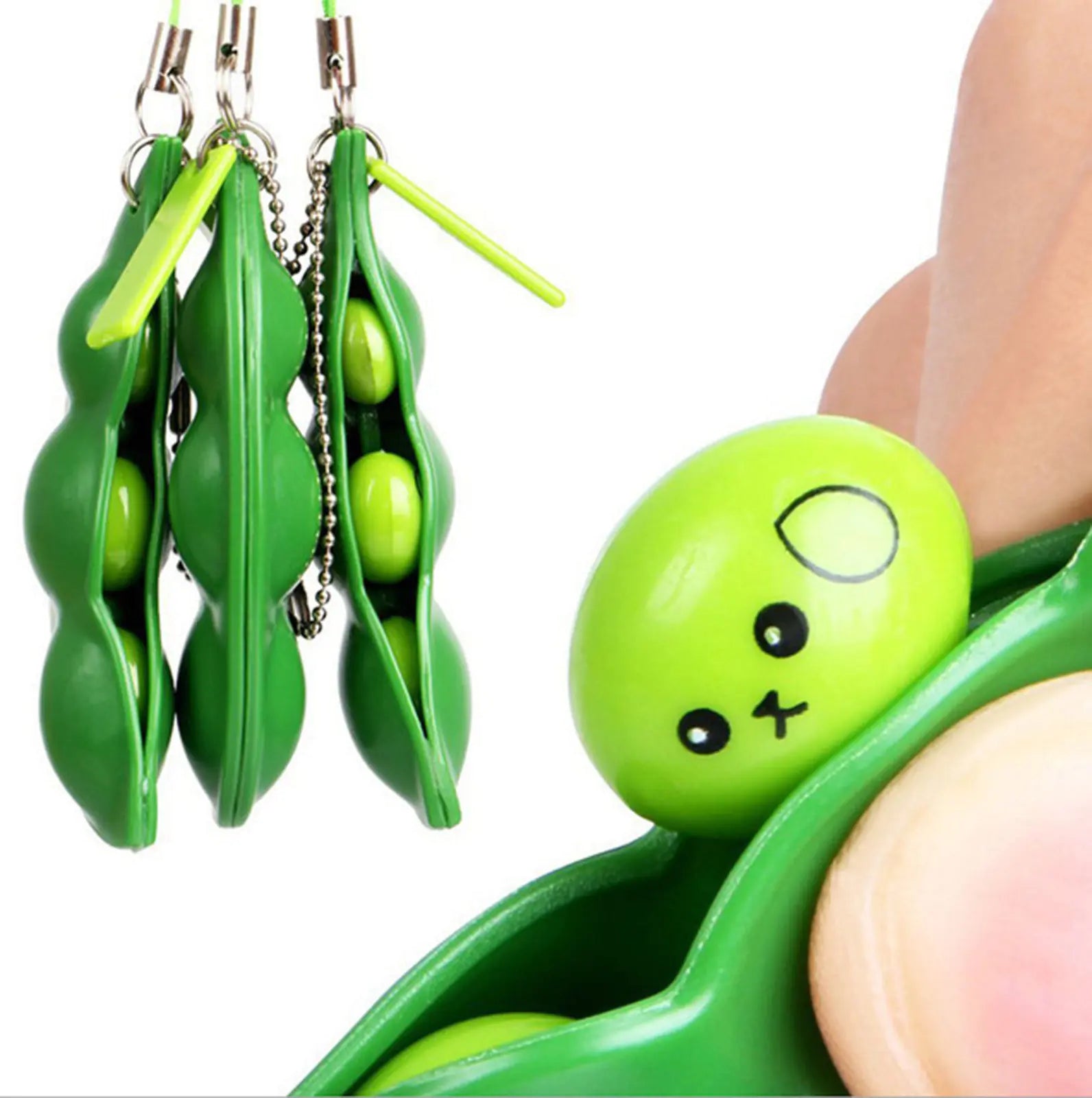 Edamame Stress Buster Keychain Toy