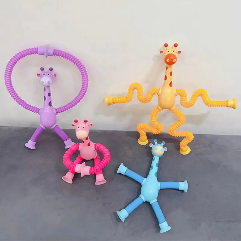 Suction Cup Pop Tubes Giraffe Fidget Stress Relief Toy