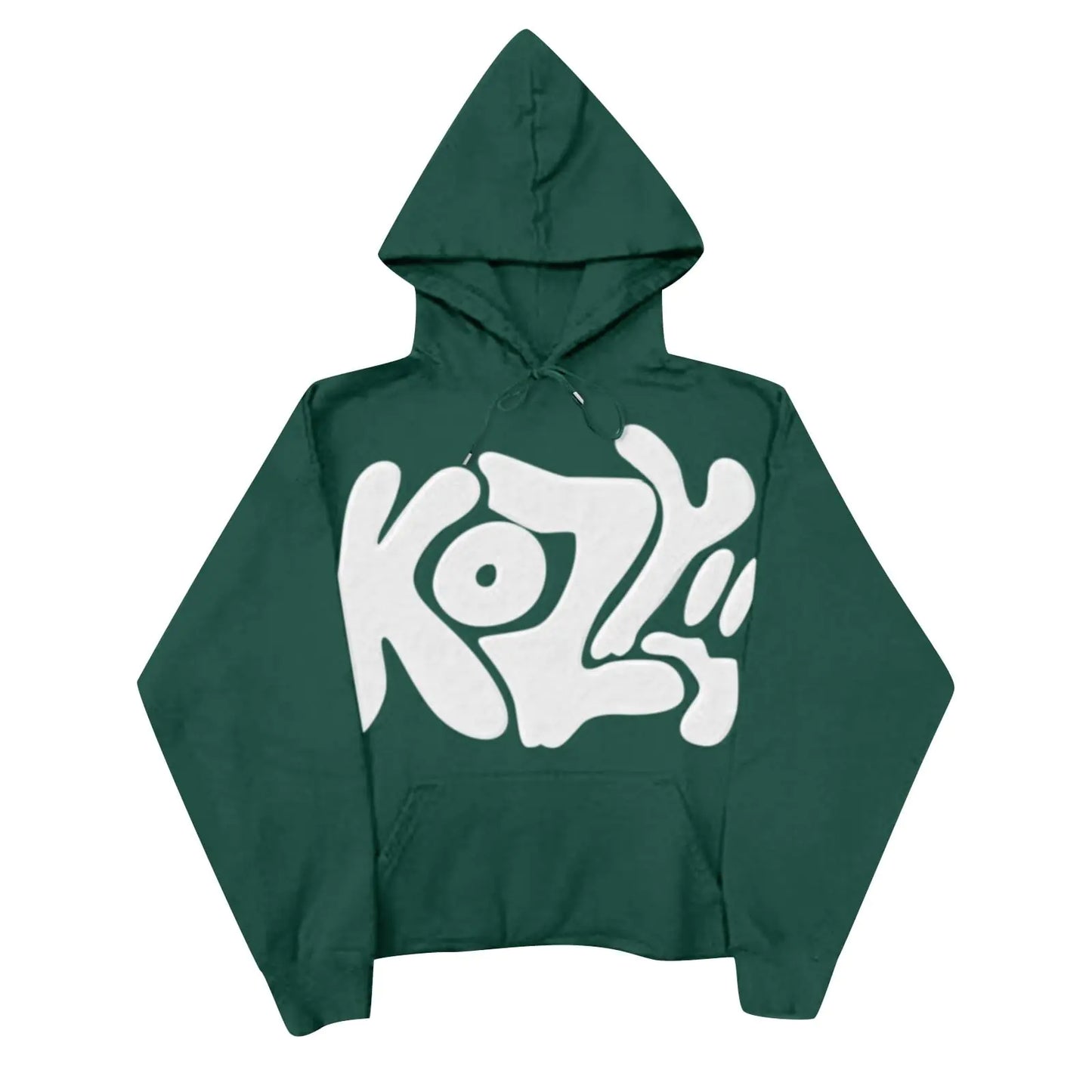 Kozy Hoodie Green Y2k Hoodie Oversized Graphic Hip Hop Streetwear