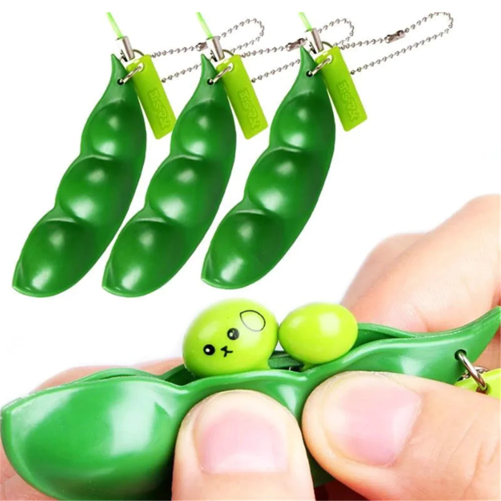 Edamame Stress Buster Keychain Toy